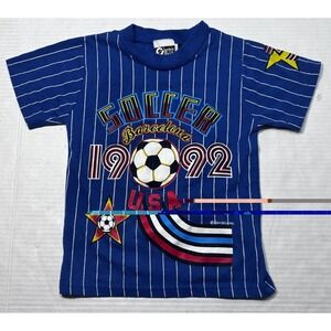 Vintage 1992 Barcelona Olympics Soccer T Shirt Kids 5 Electric Kids USA Made